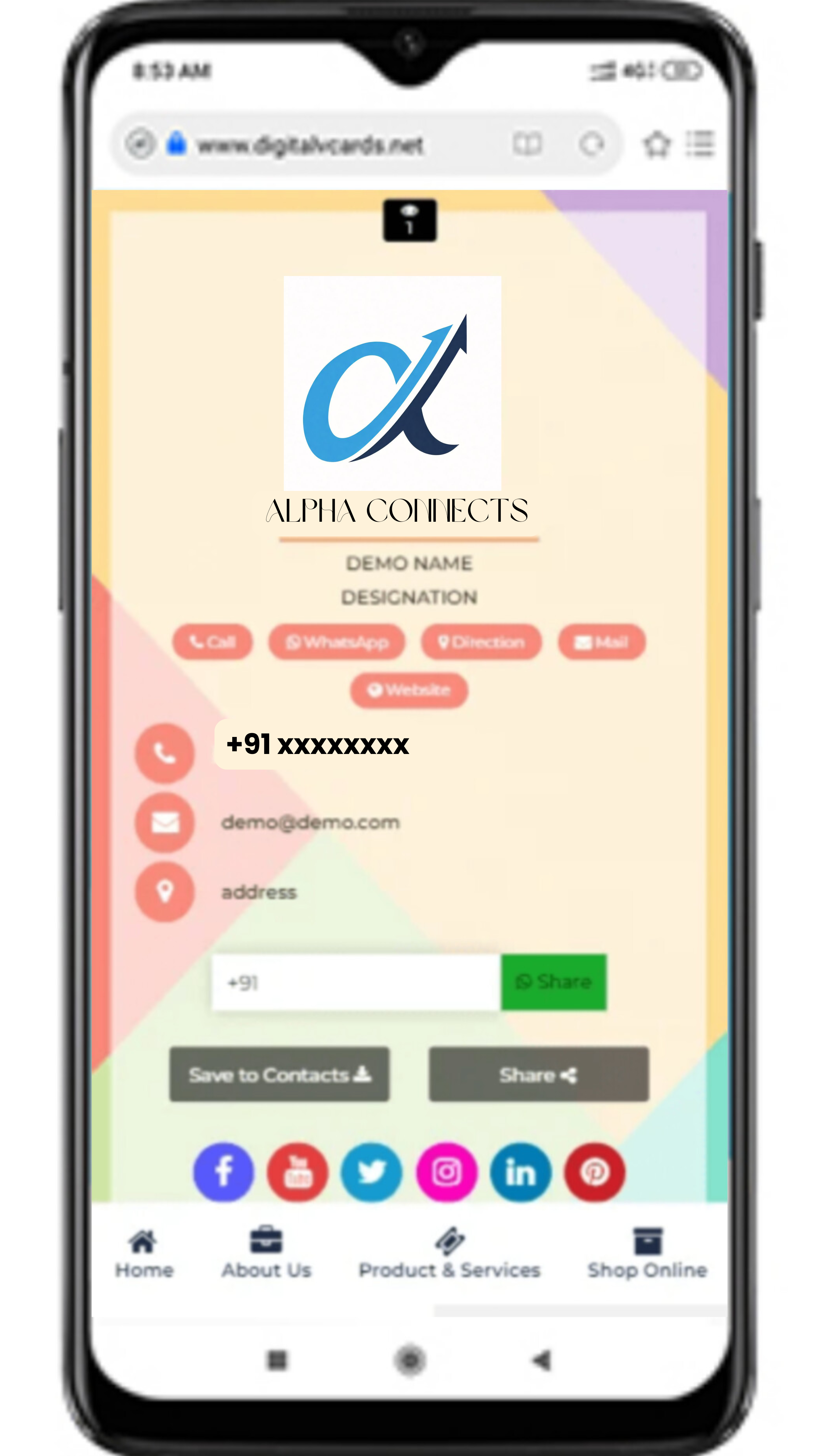 Digital Business Card Template 1