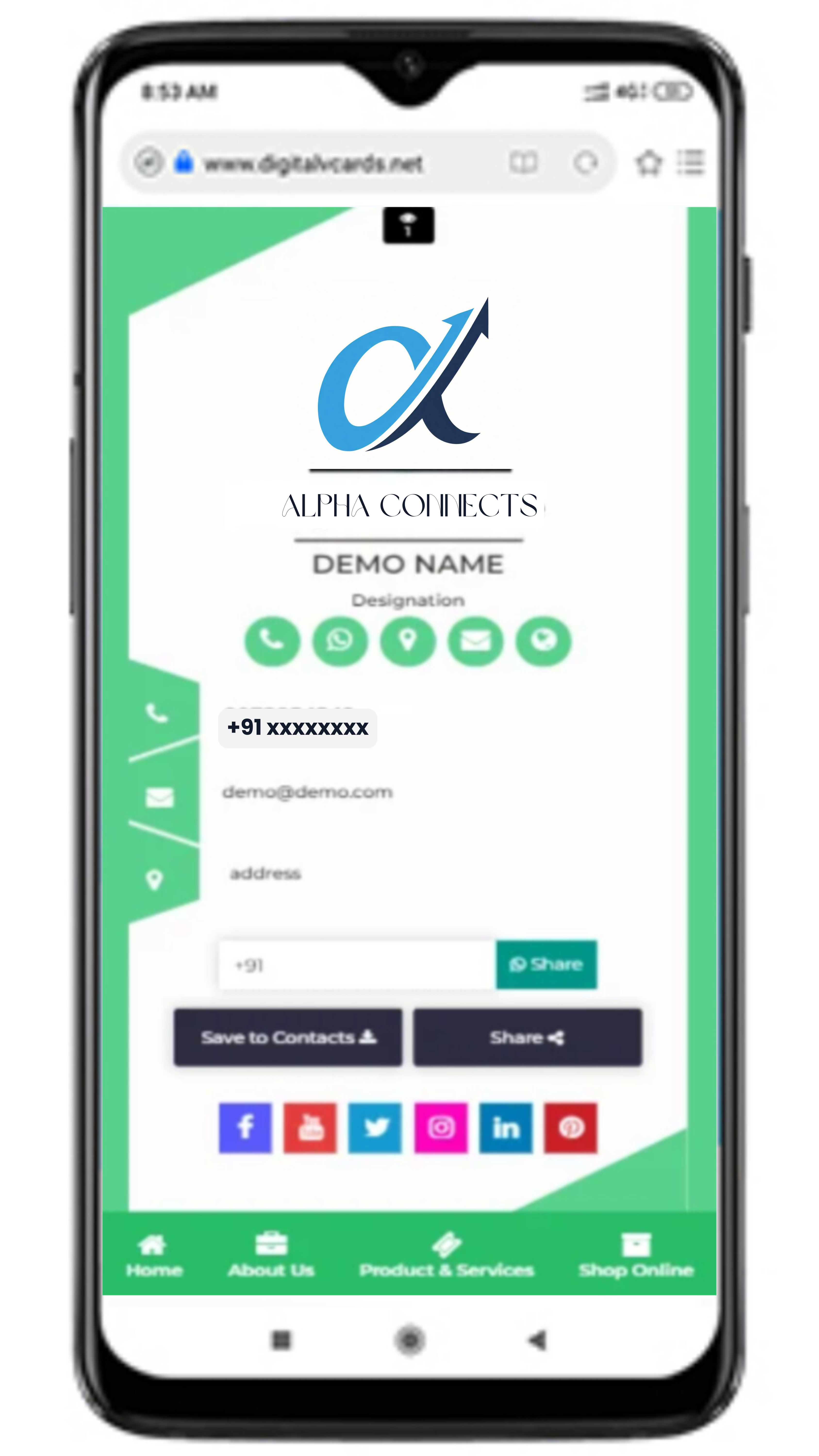 Digital Business Card Template 1