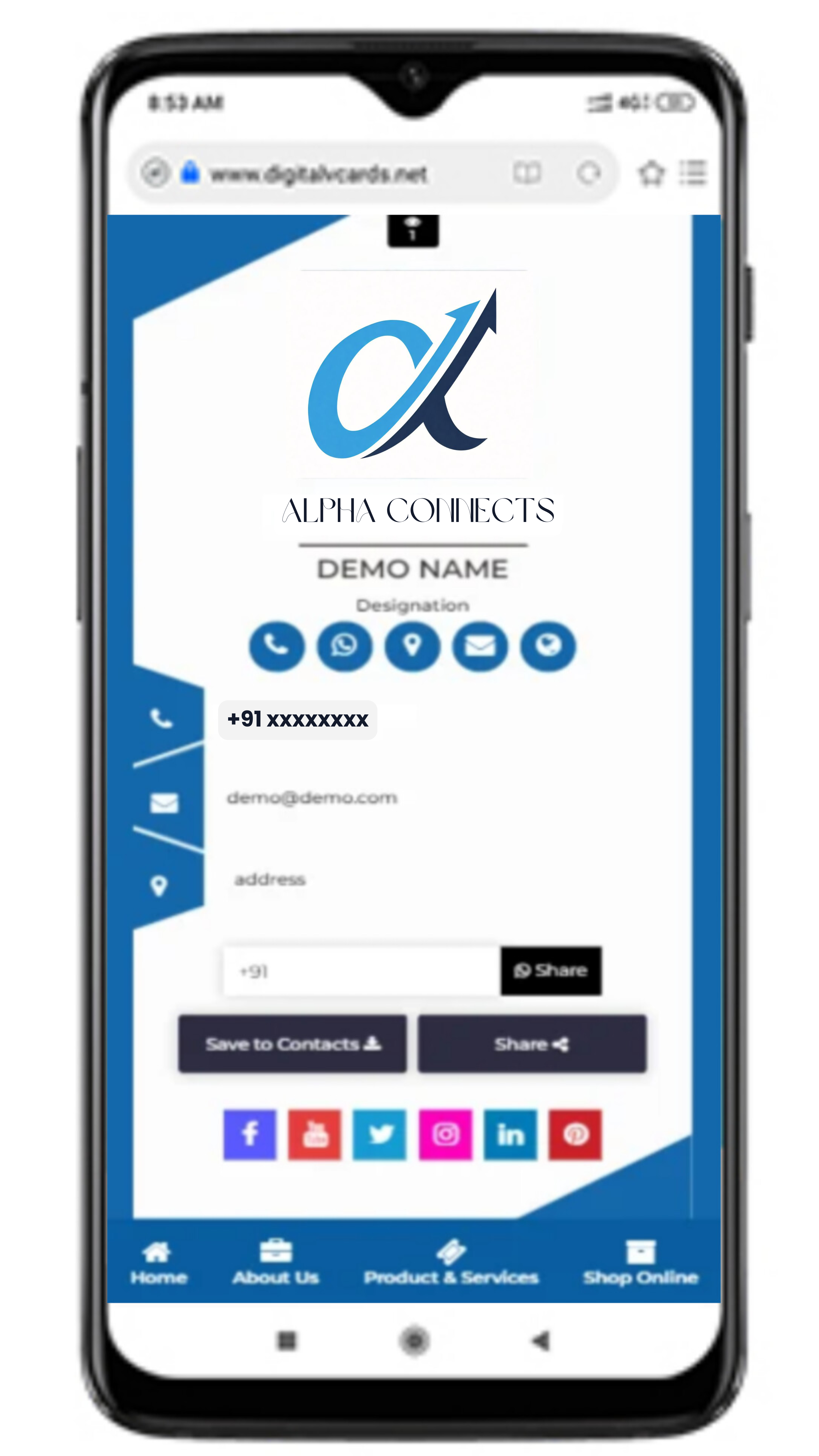 Digital Business Card Template 1