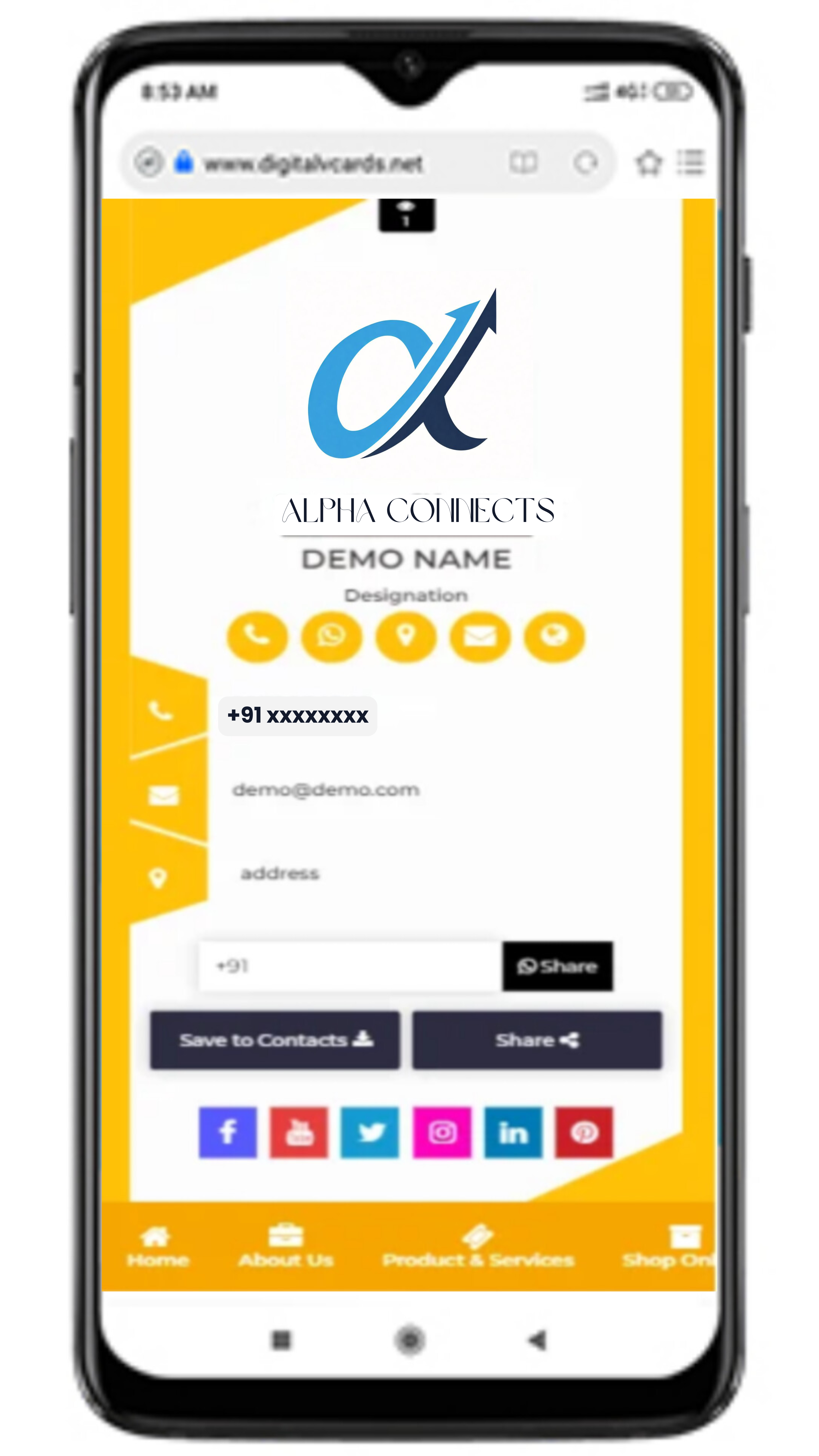 Digital Business Card Template 1