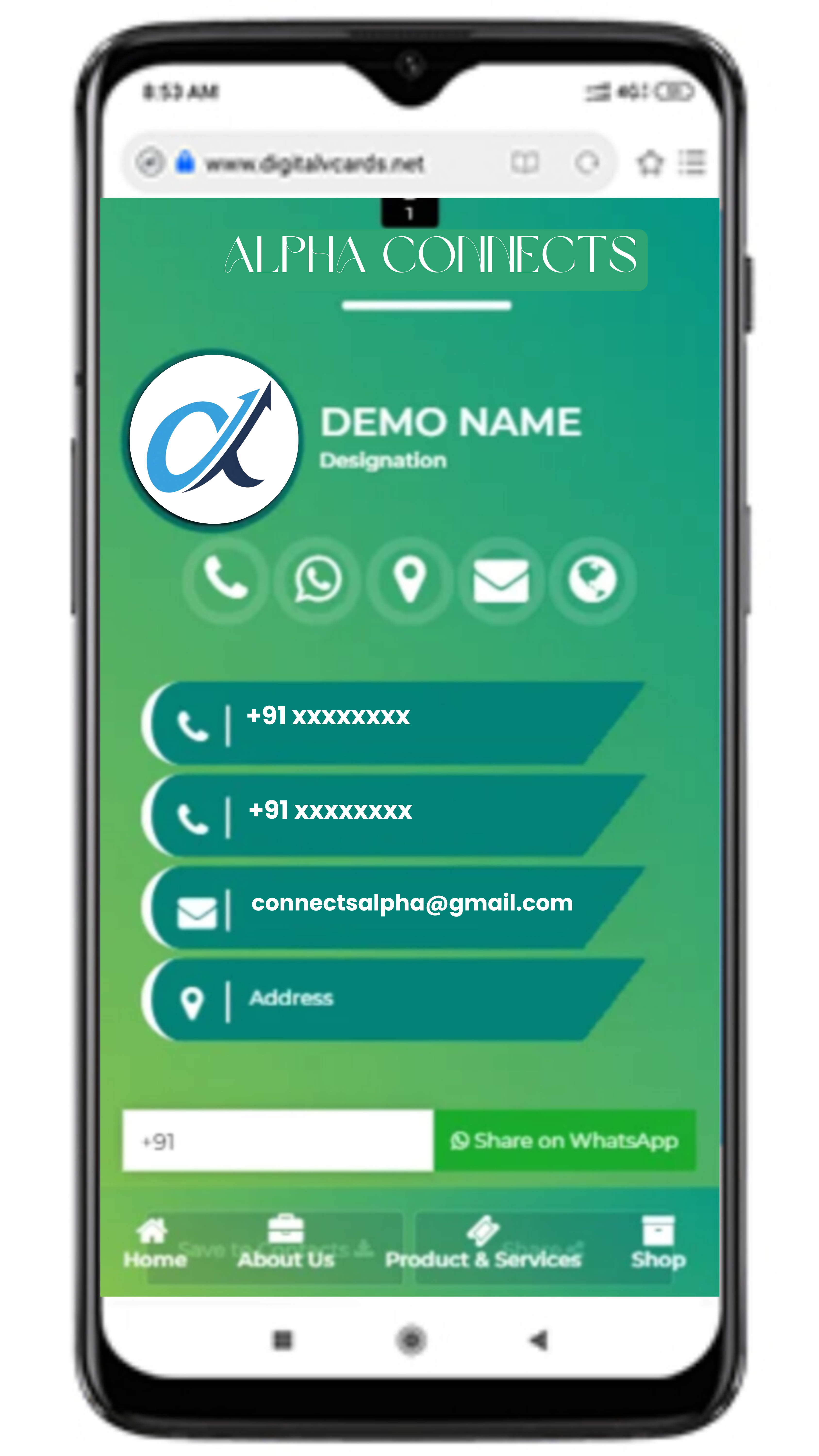 Digital Business Card Template 1