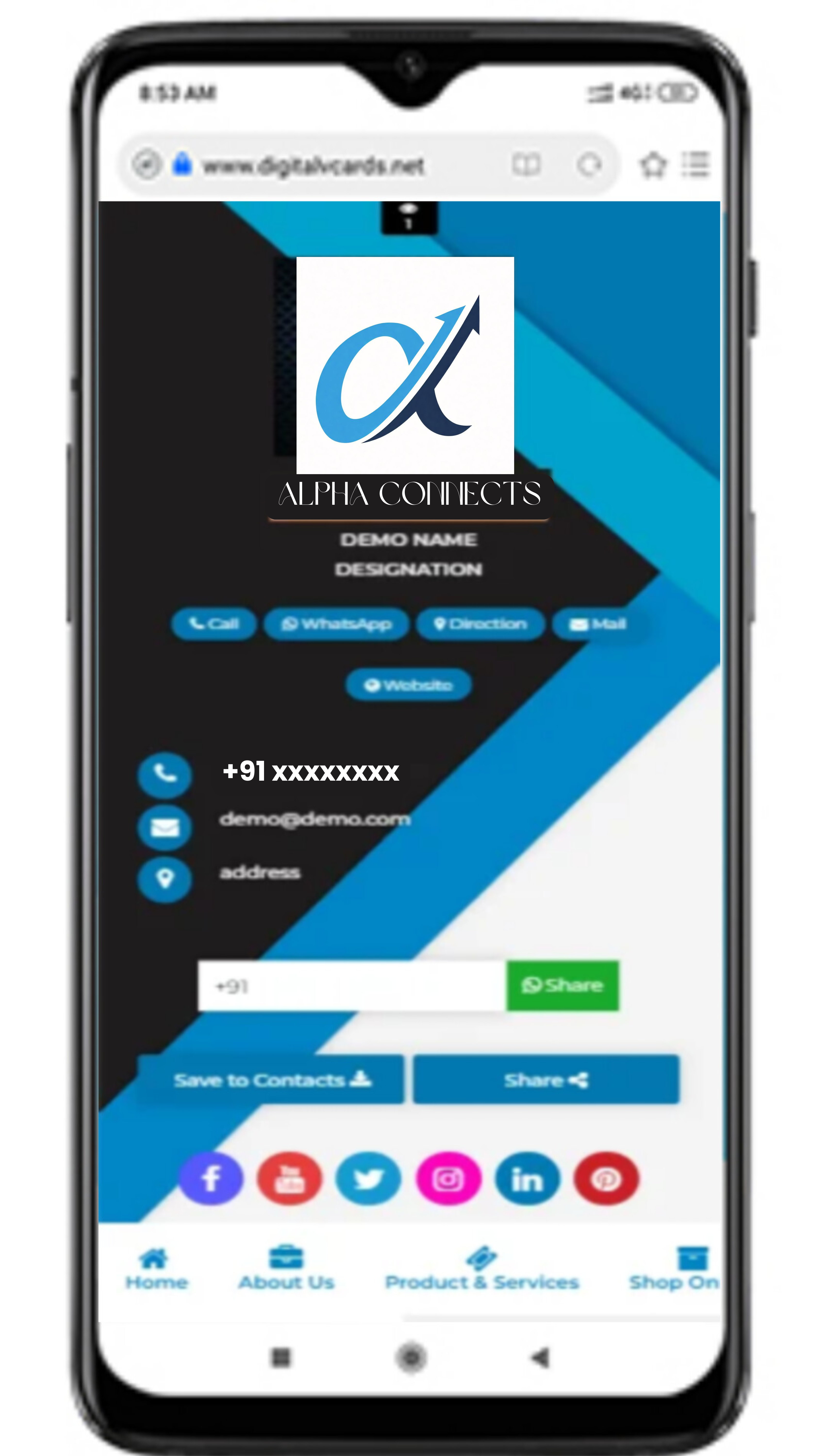 Digital Business Card Template 1