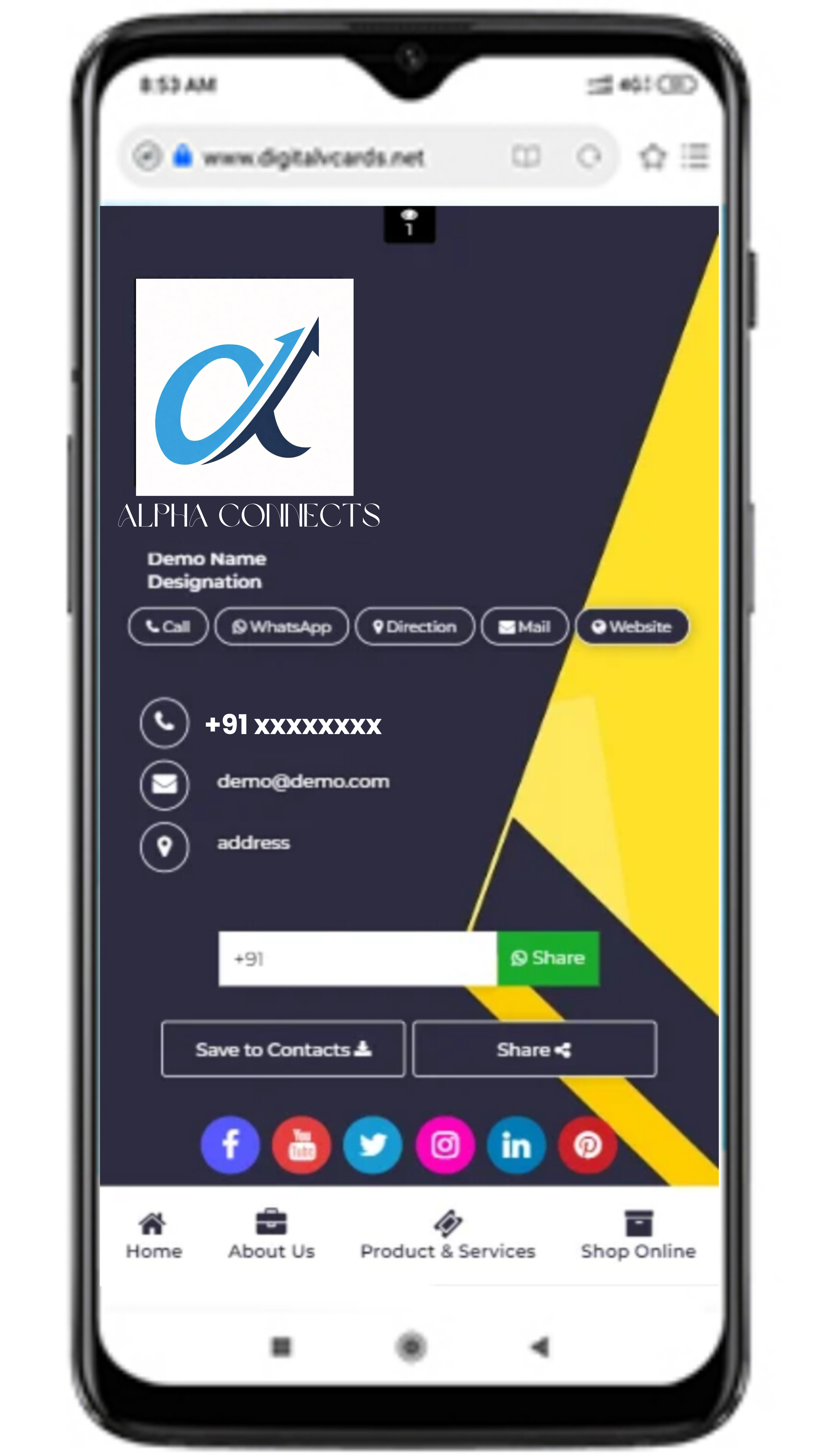 Digital Business Card Template 1