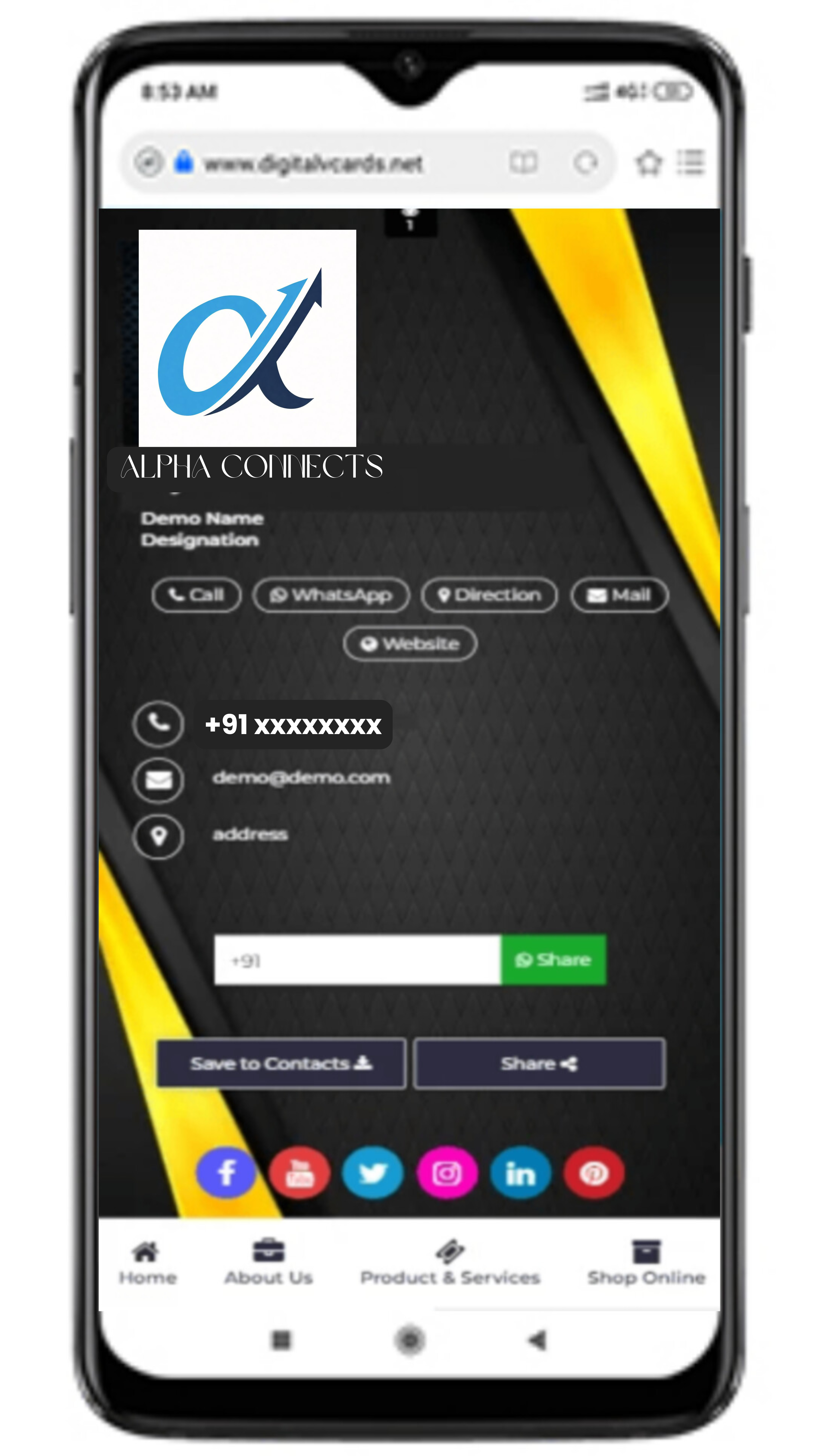 Digital Business Card Template 1