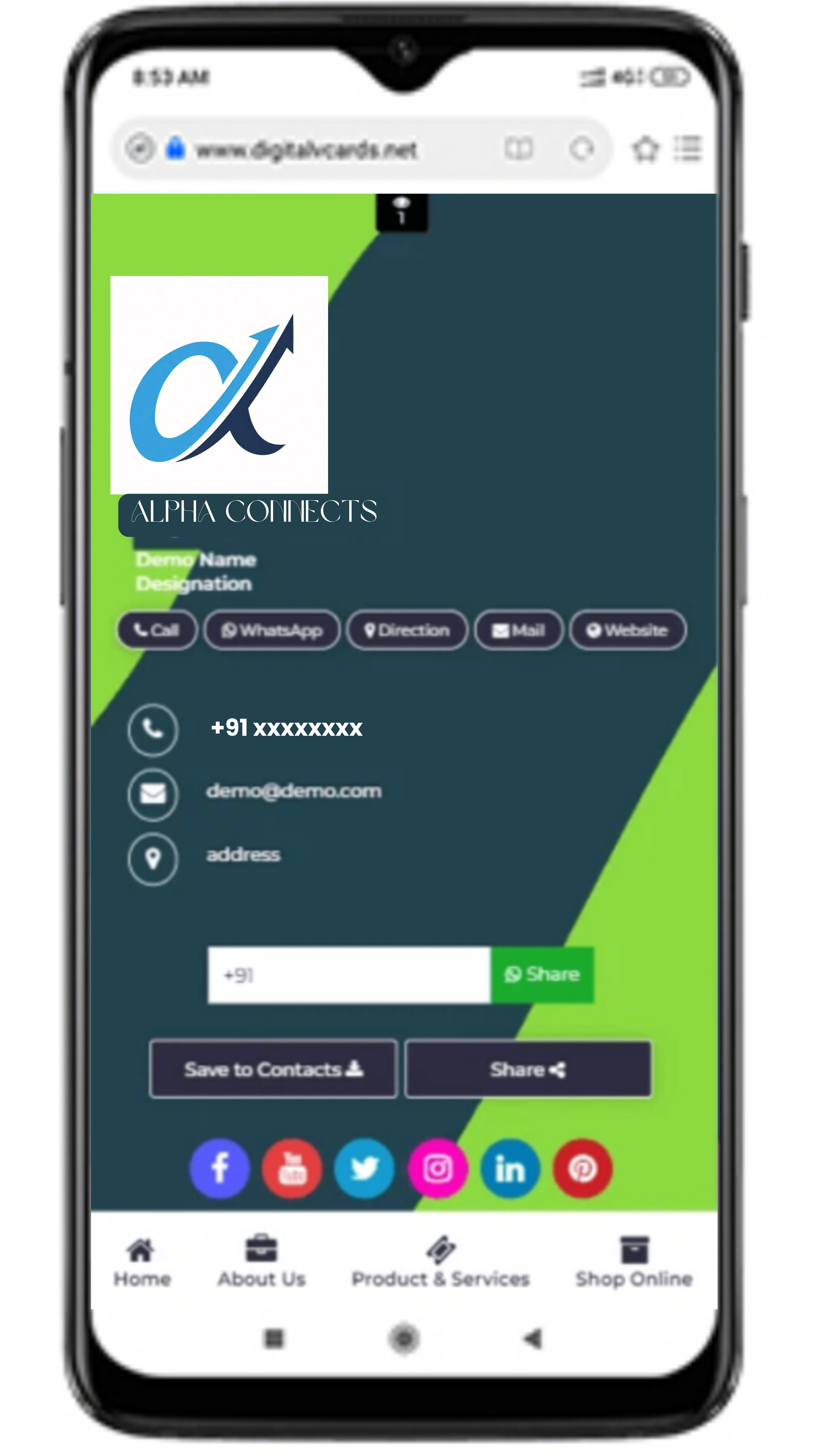 Digital Business Card Template 1