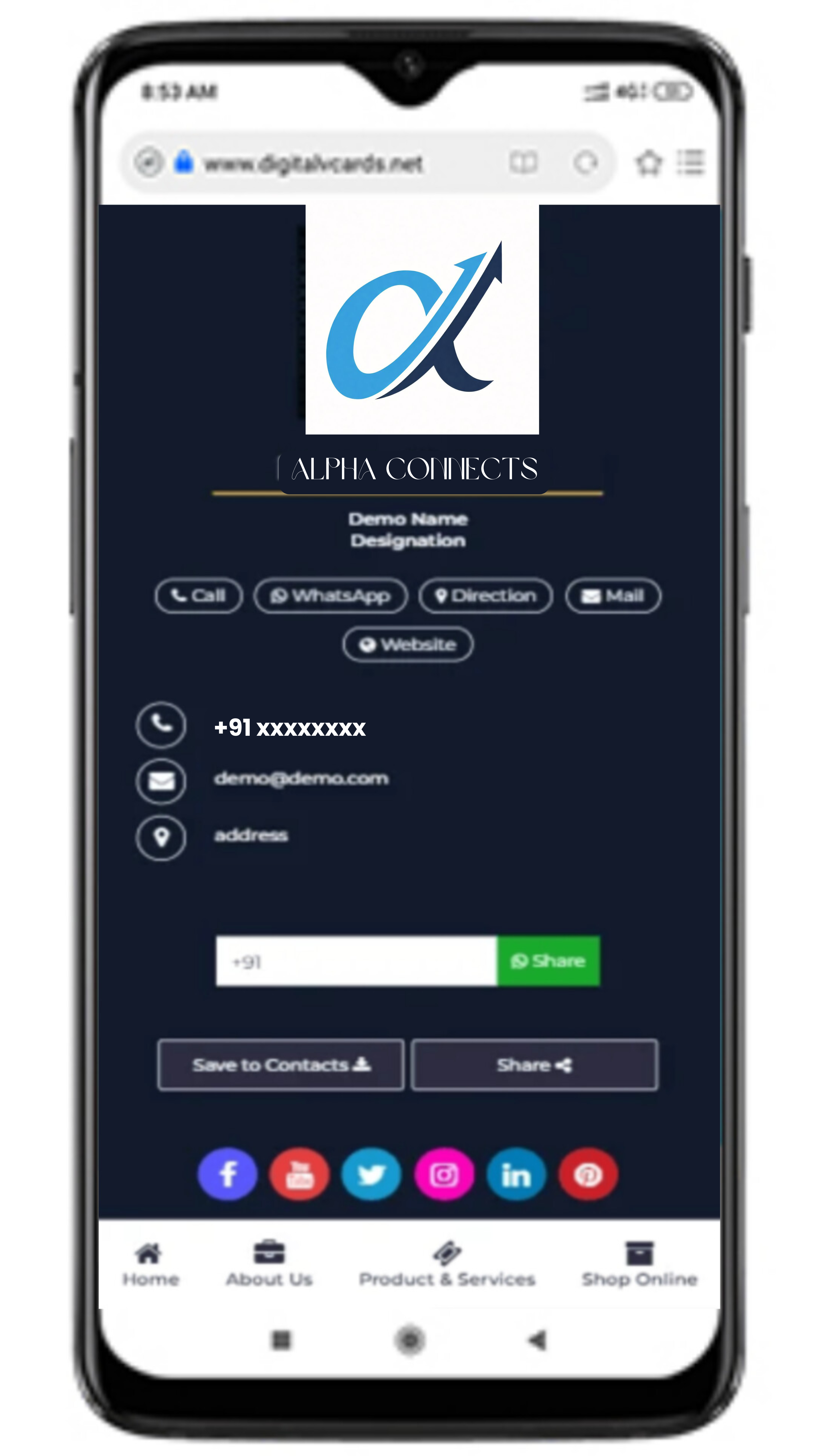 Digital Business Card Template 1