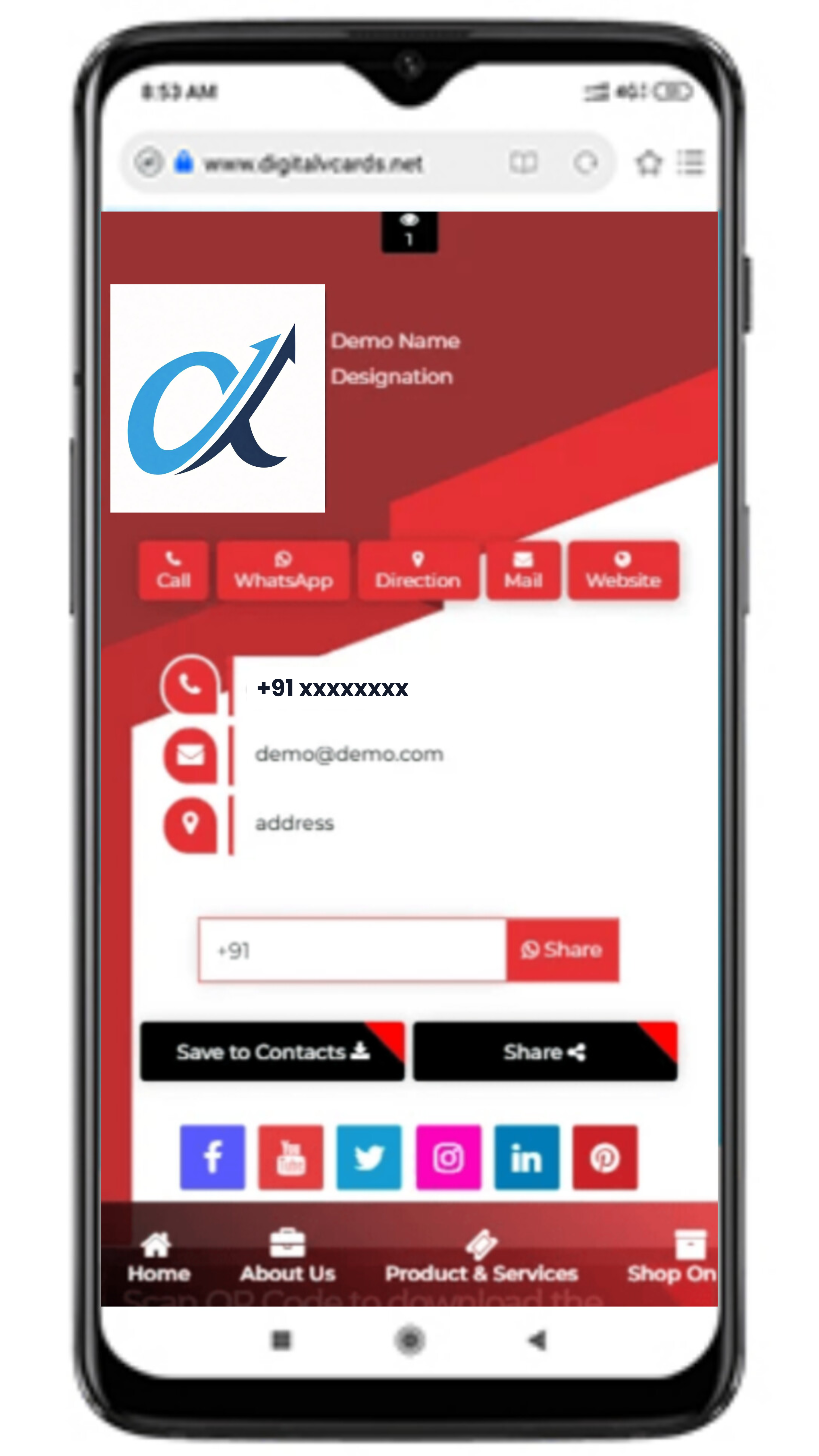 Digital Business Card Template 1